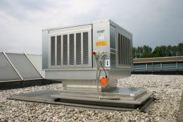 An installed Coolstream evaporative cooling unit.JPG